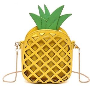 Pineapple Crossbody Chain Link Strap Purse